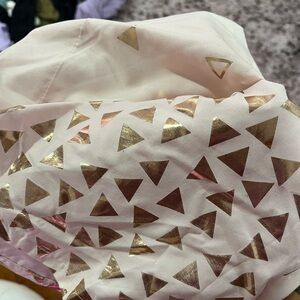 Bed Bath & Beyond Pink and Gold Triangle Shower Curtain